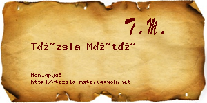 Tézsla Máté névjegykártya